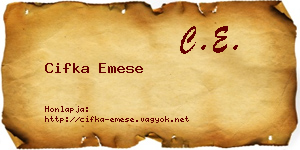 Cifka Emese névjegykártya
